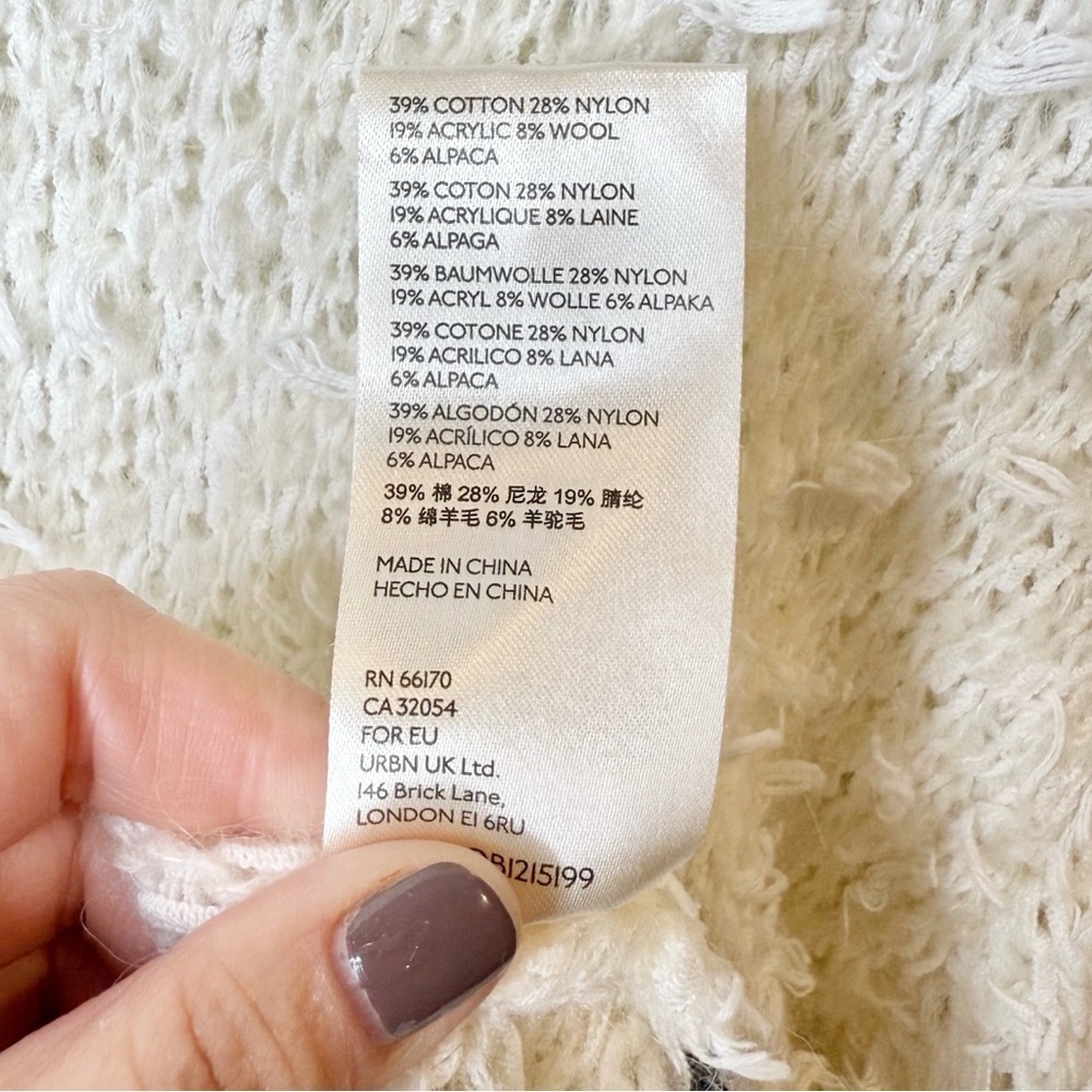 Anthropologie Pilcro Alpaca Blend Women’s Oversized Ivory Sweater Sz Small - Picture 8 of 16